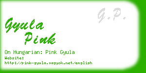 gyula pink business card